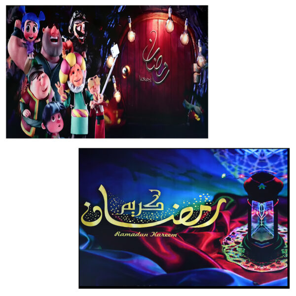 تابلوه خشب عدد 2 قطعة تصميمات رمضانية مختلفة لديكور شهر رمضان
