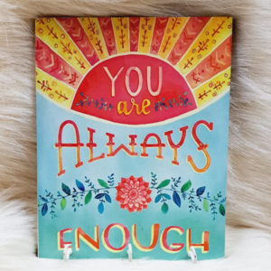 تابلوه وحامل مفاتيح خشب تقيل You are always enough