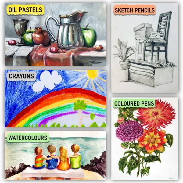 مجموعة رسومات فنية 180 قطعة، لوازم فنية للأطفال والكبار في علبة خشبية مستدامة، الفنون والحرف اليدوية، للرسم والطلاء، مجموعة هدايا رائعة، للأطفال والكبار، المبتدئين أو المحترفين